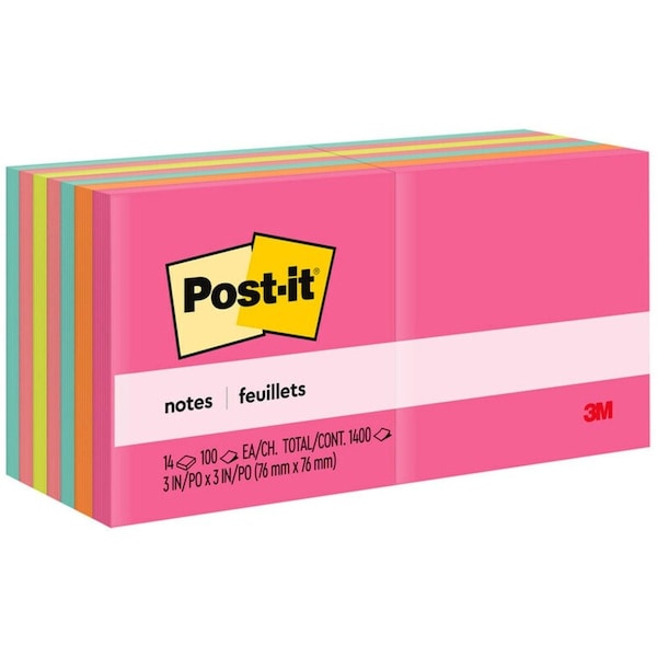 Post-It Sticky Notes, 3x3 In., Capetown, PK14 654-14AN - main