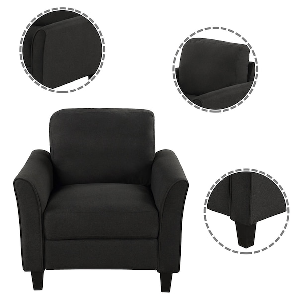 Homeroots 31" Black Fabric Sofa 601961 - main