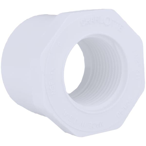 Charlotte Pipe And Foundry 1-1/2'' SPG x 1'' FPT Schedule 40 PVC Bushing PVC 02108 1800HA - main