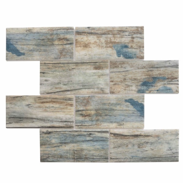 Apollo Tile Blue Beige 11.5 in x 11.5 in Recycled Glass Matte Floor and Wall Subway 9.18 sqft/case, 10PK APLNNR8804BLA - main