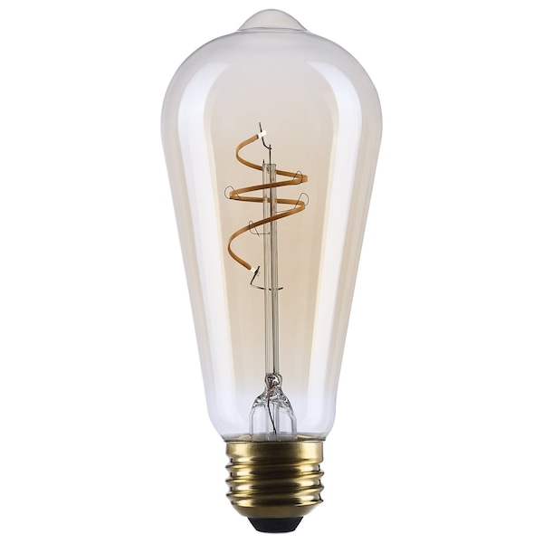 Satco 5.5 Watt ST19 LED 2000K CCT Medium Base Clear Glass Amber Coil Filament Dimmable 120 Volt S14207 - main