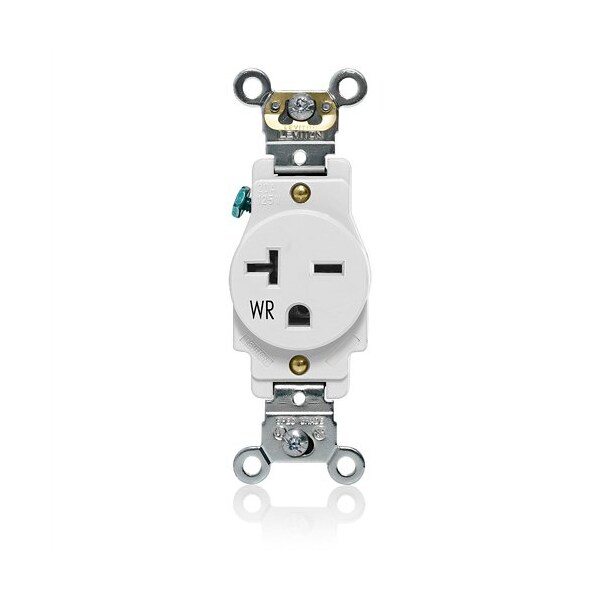 Leviton Single Receptacle Outlet, 20A, White, 250V W5461-W - main