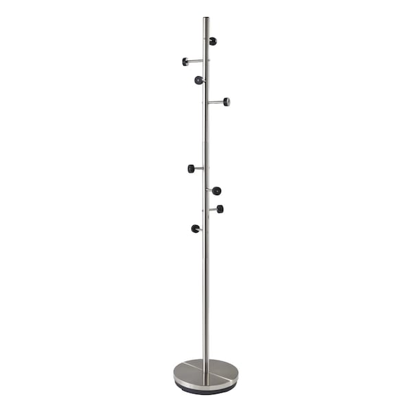 Homeroots 68in Brushed Steel Brushed Steel Coat Rack 372942 - main