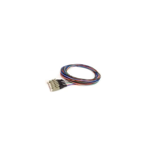 Cable Wholesale 6 Strand Fiber Pigtail, OM2 - 50/125, Multmode Black Boot LC/PC connectors, 3 meter 15F1-32006 - main