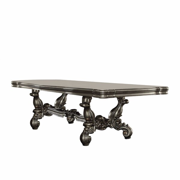 Homeroots 46" Platinum Solid Wood Trestle Base Dining Table 348652 - main