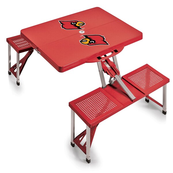 Picnic Time Family Of Brands Louisville Cardinals - Picnic Table Portable Folding Table, Red 811-00-100-304-0 - main