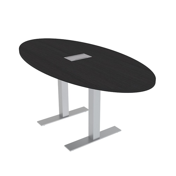 Skutchi Designs 6ft Oval Conference Table With Power | Harmony Series | 4 Person Meeting Room Table HAR-OVL-36X72-T-U999ST19-ESIL - main
