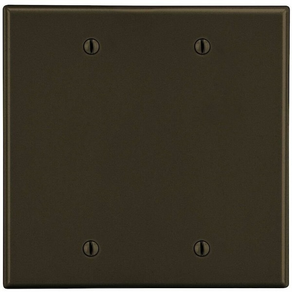 Hubbell Wiring Device-Kellems Wallplate, 2-Gang, 2 Box Mount Blank, Brown P23 - main