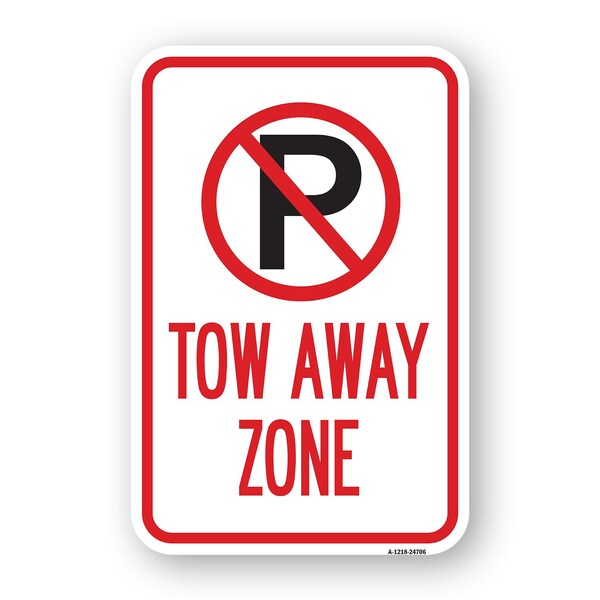 Signmission Tow Away Zone Within Pin Symbol, Heavy-Gauge Aluminum, 18" x 24", A-1824-24706 A-1824-24706 - main