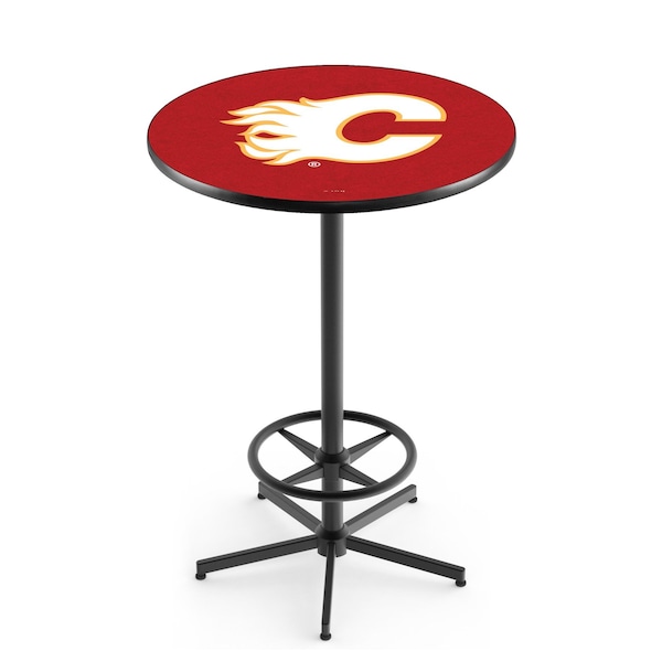 Holland Bar Stool Co 42" Black Calgary Flames Pub Table L216B4236CalFla - main