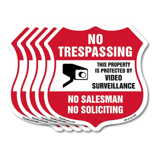Signmission No Trespassing Sign This Property Is Pro, 12 inch X 12 inch, Aluminum Metal Sign, 5PK SHI-A-5Pack-12-425 - main