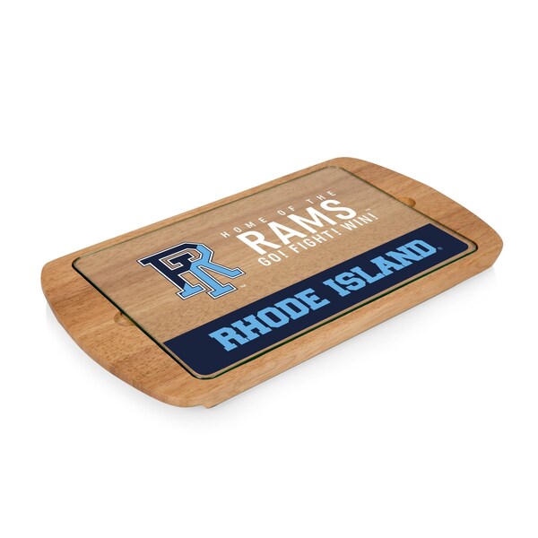 Picnic Time Family Of Brands NCAA Rhode Island Rams Billboard Glass Top Cheese Board - Charcuterie Boards, Parawood 911-01-505-934-0 - main