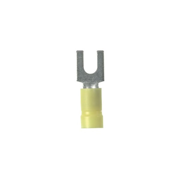 Panduit Fork Terminal, #10 Stud Size, 10 AWG, Vinyl Insulated, Yellow, 25 PK EV10-10FB-Q - main