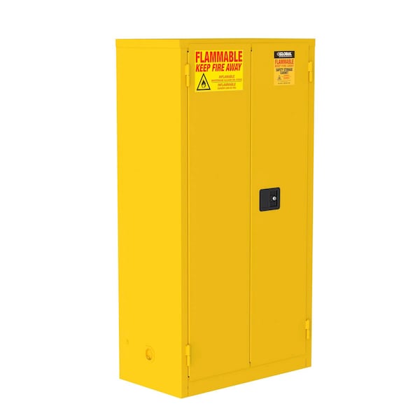 Global Industrial Flammable Cabinet w/ Manual Close Door, 44 Gallon, 34"W x 18"D x 65"H, 14 ga 237776 - main