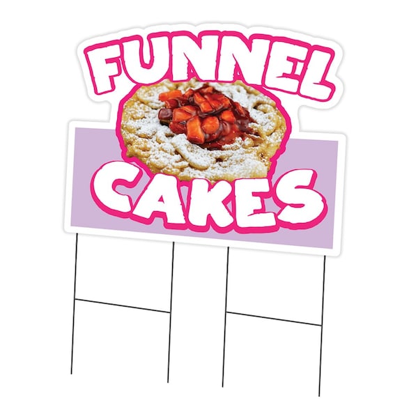 Signmission Funnel Cakes 2 Die Cut Yard & Stake outdoor plastic coroplast window, C-DC-2436-Funnel Cakes 219 C-DC-2436-Funnel Cakes 219 - main