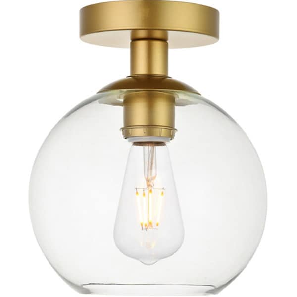 Cling Baxter 1-Light Brass Flush Mount with Clear Glass CL2571159 - main