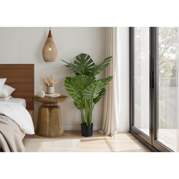 Monarch Specialties Artificial Plant, 45" Tall, Monstera Tree, Indoor, Faux, Fake, Floor, Greenery, Potted, Real Touch I 9510 - main