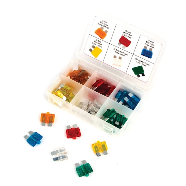 Performance Tool 30 pc. Standard Fuse Assortment, LED Indicator, Auto Fuses W5378 - main