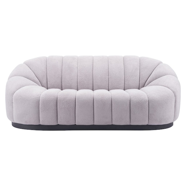 Homeroots 85" Light Gray Upholstered Curved Sofa 557023 - main
