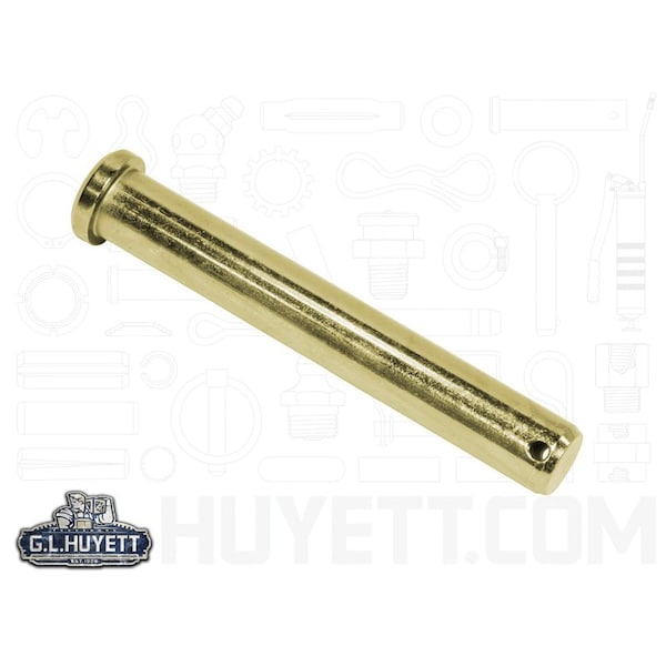 Huyett Clevis Pin, Zinc Yellow, 0.438 in Dia x 1.016 in Overall L x 1.250 in Shank L x 0.156 in Hole Dia CLPY-0437-1250 - main