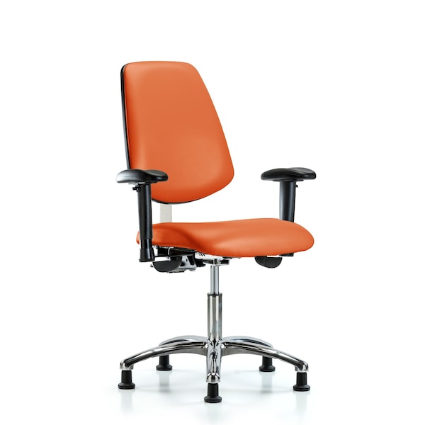 Blue Ridge Ergonomics Clean Room Chair Vin Desk Chair, Med, Bk, Orange, CL100, Adjustable Arms, 18" to 23" Height, Vinyl BR-NCR-VDHCH-MB-CR-T0-A1-RG-8613 - main
