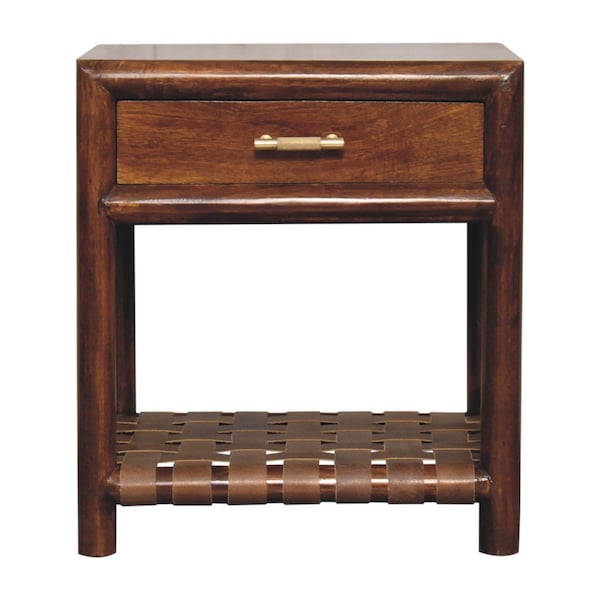 Homeroots 20" Brown Solid Wood One Drawer Nightstand 651812 - main