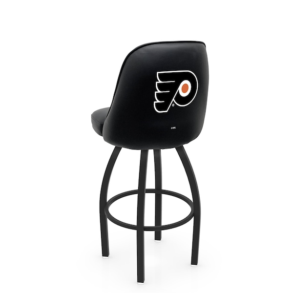 Holland Bar Stool Co Logo Grizzly Philadelphia Flyers 30 in. Swivel Bar Stool with Black Wrinkle Finish L048 - main