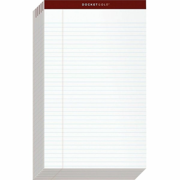 Tops 63990 Docket Gold Ruled Perforated Pad Legal Rule/Size WE 12 50-Sheet Pads Pack 63990 - main
