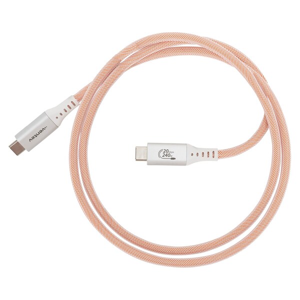 Ventev Ultrafast Duo Usb C To Usb C 3.3ft - White And Orange AC3-DUO-79496 - main