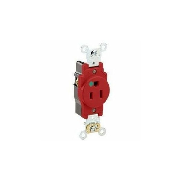 Leviton Extra Heavy Duty Hospital Grade Single Receptacle, 15 Amp, 125 Volt 8210-R - main