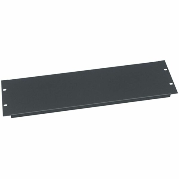 Middle Atlantic 3RU Blank Rack Panel - Steel and Flanged Blank Panel - Flat Black Powder Coat EB3 - main