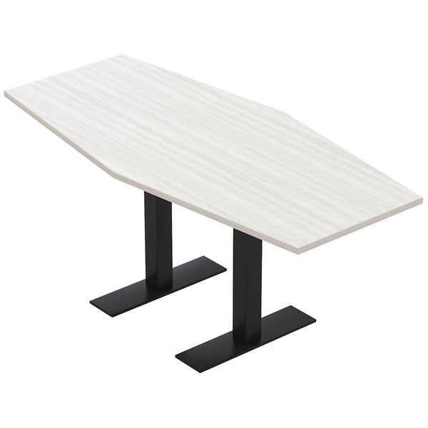 Skutchi Designs 6ft Hexagon Conference Table With Power | Harmony Series | 6 Person Meeting Room Table HAR-HEX.IR-36X72-T.BK-WA7976-NA - main