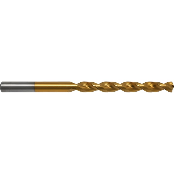 Cleveland Q-Cobalt 135 Degree Wide Land Parabolic Taper Length Drill Cleveland 2575-TN TiN HSS-CO 8% RHS/RHC 1/4-E C16897 - main