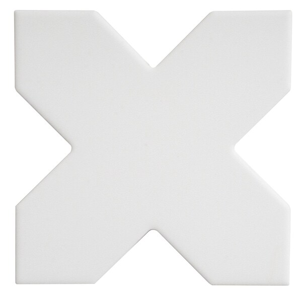 Apollo Tile Seville 5 x 5 in. Matte Pure White Porcelain Cross Wall and Floor Tile 5.31 sq ft/case, 34PK TNG88CRWHTA - main
