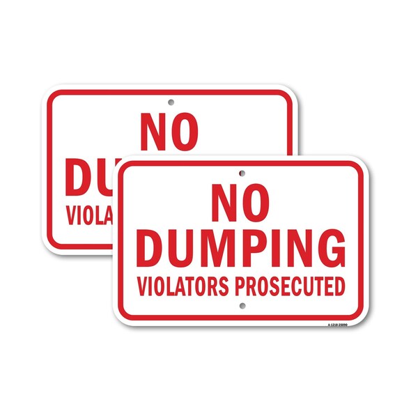 Signmission No Dumping Violators Prosecuted, Heavy-Gauge Aluminum, 18" x 24", A-1824-25090 A-1824-25090 - main