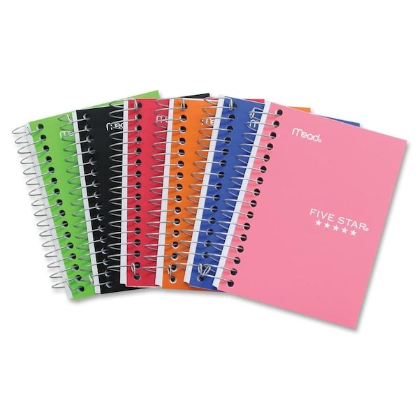 Five Star Mead 3-1/2 in. W X 5-1/2 in. L College Ruled Spiral Assorted Notebook 45388 - main