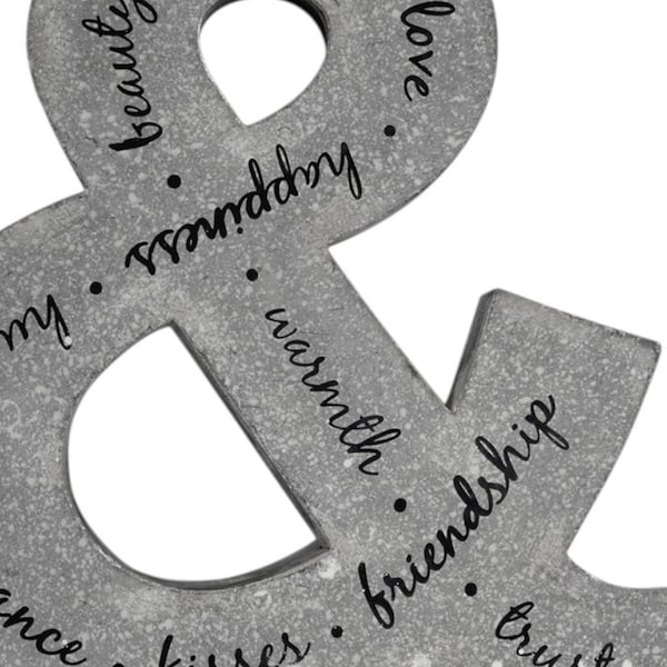 Homeroots 20" X 18" Black And Gray Galvanized Metal Ampersand Hanging Wall Decor 636011 - main