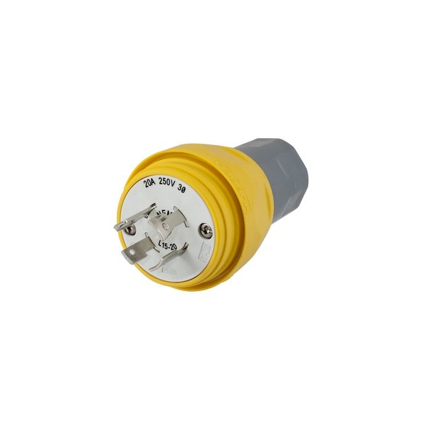 Hubbell Wiring Twist-Lock 20A 3Ph 250V AC 3P 4W NEMA L15-20P Yellow HBL26W75 - main