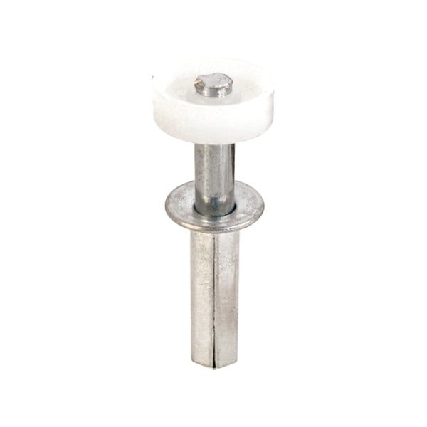 Prime-Line Door Roller, 7/8 in Dia Roller, 1/4 in W Roller, Nylon/Steel, Silver, 1-Roller, 50 lb, Top Mounting N 6544 - main
