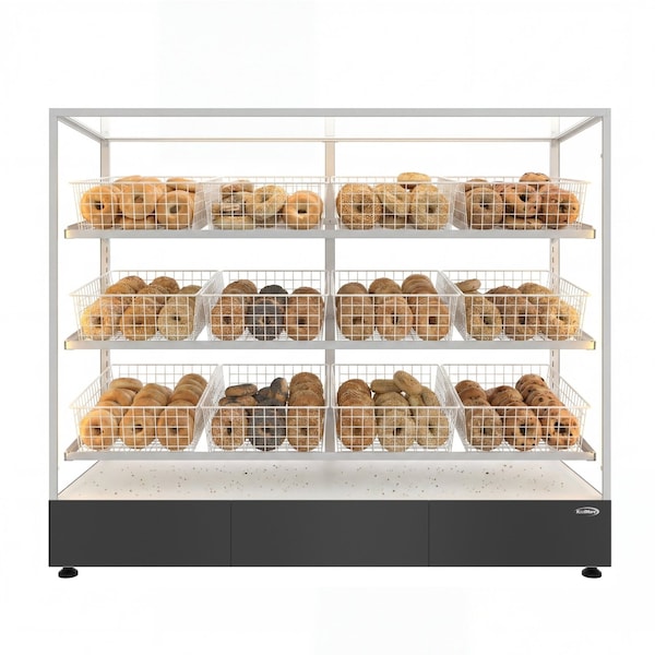 Koolmore 60 In. Floor Standing Bagel Bakery Display Case With 12 Baskets, Open Back With Side LED KM-FDC-B12 - main