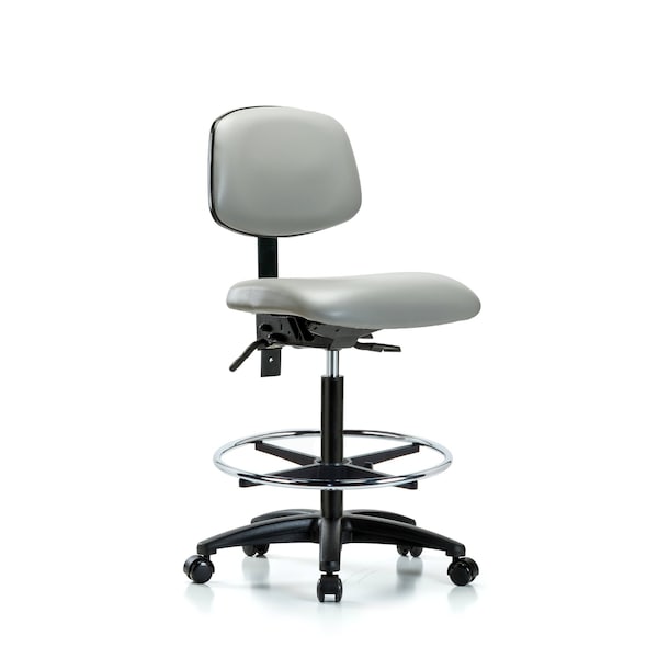 Blue Ridge Ergonomics High Bench Chair Desk Chair, Fabric, RT Tilt AA Casters, Bur, No Arms, 26" to 35" Height, Fabric, Dove BR-VHBCH-RG-T0-A0-CF-RC-8567 - main
