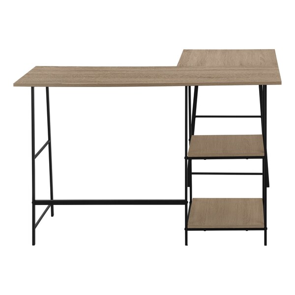 Homeroots 47" Taupe and Black L Shape Computer Desk 489989 - main