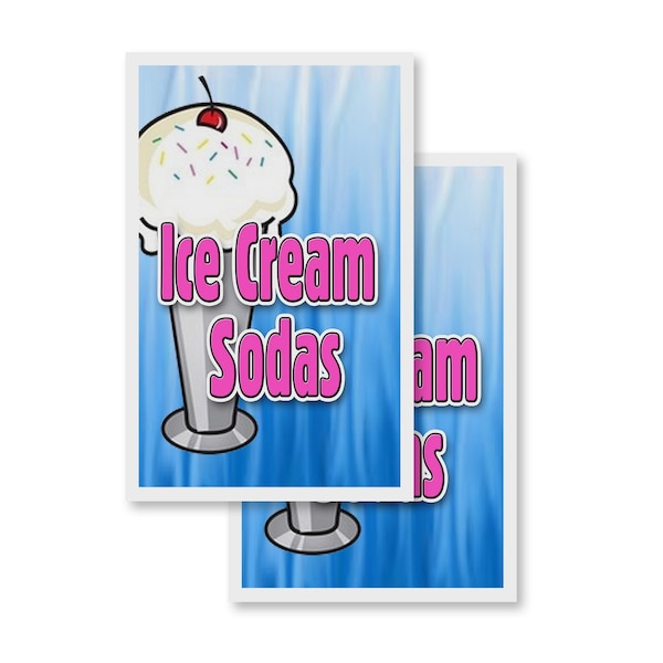Signmission Ice Cream Sodas, Vinyl Decals Only 24 Inch x 36 Inch, Vinyl Decal, 2PK DSB-2436-2PACK-Ice Cream Sodas - main
