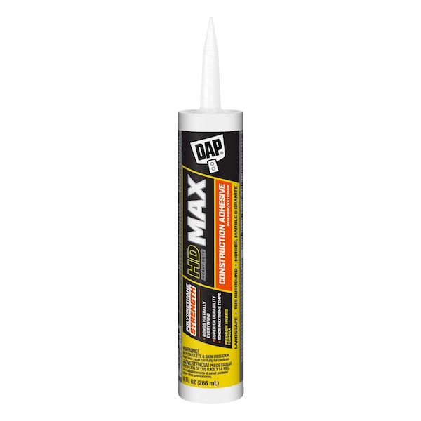 Dap Construction Adhesive, White, 9 fl oz, Cartridge 27511 - main