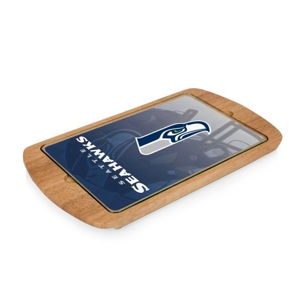 Picnic Time Family Of Brands NFL Seattle Seahawks - Billboard Glass Top Serving Tray 911-01-505-284-2 - main