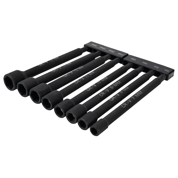 Performance Tool 8 pc. MET Magnetic Nut Driver Bit Set, 6 in. Long, MM Sizes, Impact Grade W9065 - main