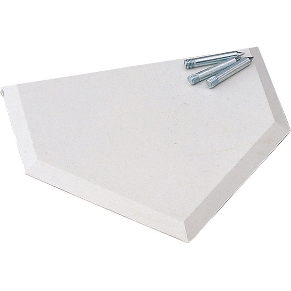 Champion Sports Home Plate, 16 in W, White 95 - main