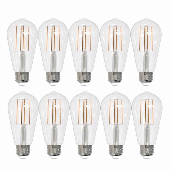 Bulbrite LED 7 Watt Dimmable ST18 Light Bulb, Clear, E26, 4000K (Cool White Light) 800lm, 10PK 862940 - main