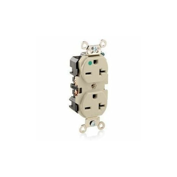 Leviton Hospital Grade Duplex Receptacle, 20 Amp, 250 Volt 8400-I - main