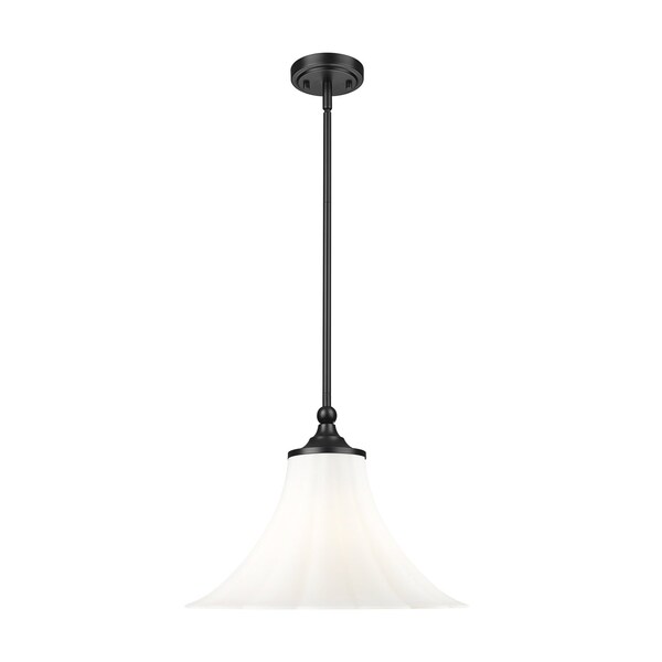 Z-Lite Fleur Matte Black 1 Light Pendant 1958P16-MB - main